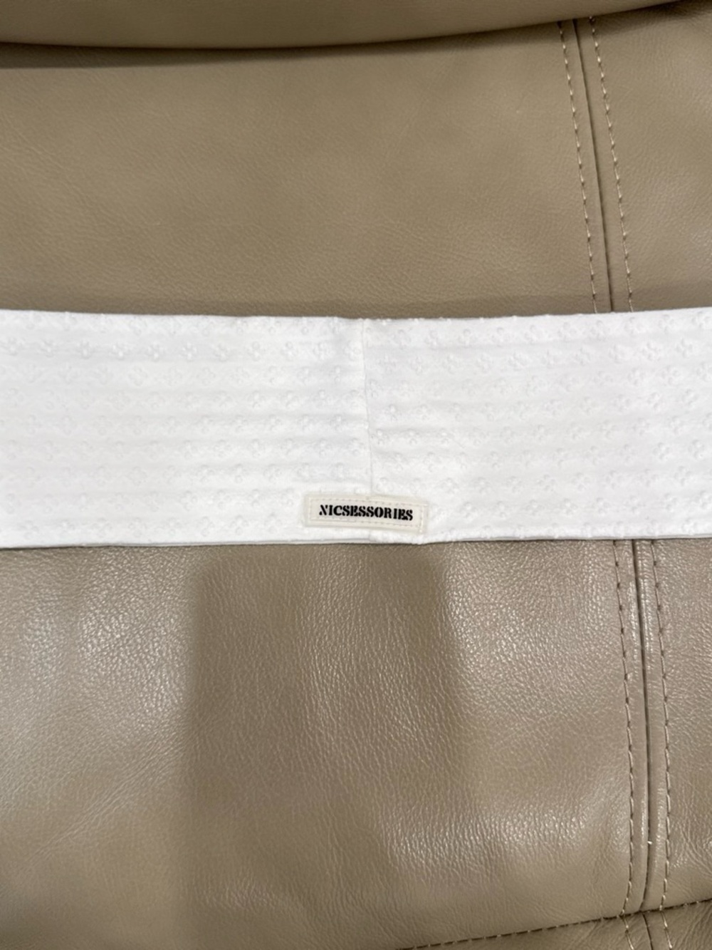 White Textured Headband for Women